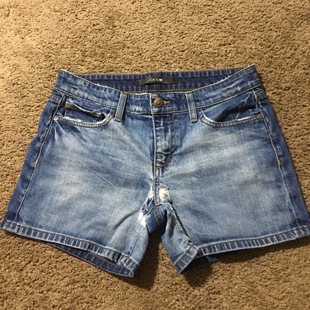 Joe’s Jeans Sz 26 Mid-Rise Distressed Denim Jean Shorts